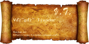 Vágó Tivadar névjegykártya
