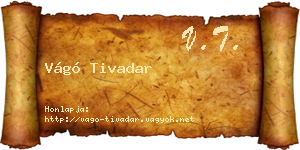 Vágó Tivadar névjegykártya