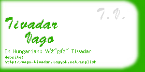 tivadar vago business card